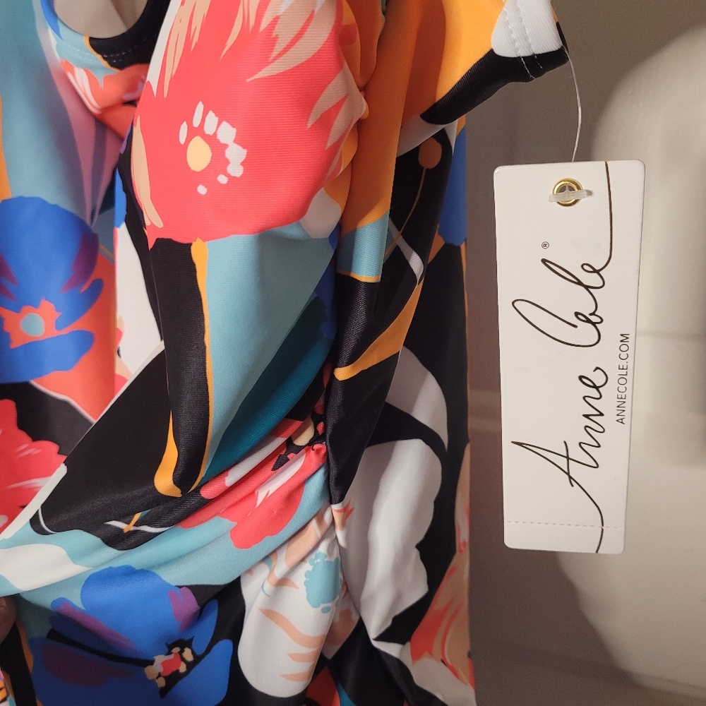 NWT Anna Cole One Piece Floral Adjustable Straps Swimsuit Size 14 - Picture 4 of 7
